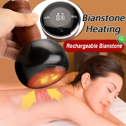 Electric Hot Stone Scraping Massaging Bianstone Guasha Massager